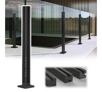 Stainless Steel Railing Post System for 10-12mm Glass Balustrades 80-105cm Adjustable Corner & End Posts Modern Black Finish & Stylish Home Safety Solution