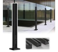 Stainless Steel Railing Post System for 1012mm Glass Balustrades 80105cm Adjustable Height Middle Corner & End PostsBlack Finish (End Post 85CM/33.5IN)