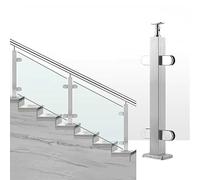 Stainless Steel Railing Post with Adjustable Top & Fish Mouth Clip, 43.3 Inch Balustrade, Safe Design for Seniors, Adults & Kids, Durable Sturdy Mid Post