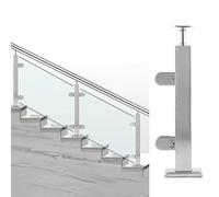 Stainless Steel Railing Post with Adjustable Top & Fish Mouth Clip, 43.3 Inch Balustrade, Safe Design for Seniors, Adults & Kids, Durable Sturdy Mid Post