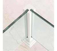 Stainless Steel Railing Posts for 8/10/12mm Glass PanelsDurable Square Balustrade for Commercial Decking Terraces & Landscape125cm/49.2in Corner Post