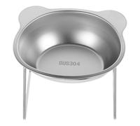 Stainless Steel Raised Dog Silver Food and Water Bowl Set 14.2oz | Anti-slip Stable Design, Spill-resistant Stand, 15.00x11.50x10.50cm Size, for Dogs and Puppies