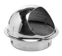 Stainless Steel Range Hood Exhaust Cover 180mm No Louver Silver | Premium Air Vent Rain Cover, for Wall Outlet Use, Single Piece, Stainless Steel Construction