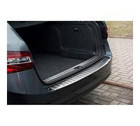 Stainless Steel Rear bumper protector compatible with Skoda Superb Combi III 2015-2019 & 2019- 'Ribs', silver