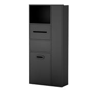 Stainless Steel Recessed Bathroom & Kitchen s Hidden Trash Can Storage Vanity for Toilets Living Rooms Gardens - Black 43x82cm