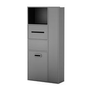 Stainless Steel Recessed Bathroom s - Hidden Trash Can for Toilet & Vanity Stylish Kitchen Storage Shelves 43x82cm Grey Ideal for Living Room & Public Spaces