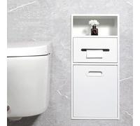 Stainless Steel Recessed Bathroom Storage Solution with Builtin Shelf & Trash CanSpaceSaving Organizer for Modern Bathrooms