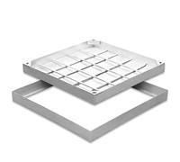 Stainless Steel Recessed Manhole Drain Cover - Durable Inspection Chamber for Patio, Garden, School, and Courtyard Use - Heavy Duty, Weather Resistant, Easy Access