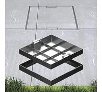 Stainless Steel Recessed Septic Tank Cover with Hidden Handles - Durable, Invisible Design for Driveways, Walkways, Yards & Gardens - Secure & Sleek Access Solution
