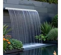 Stainless Steel Recessed Spillway Kit for Waterfalls - Ideal for Pools Ponds and Landscaping Projects - Easy Installation Enhances Outdoor Aesthetics