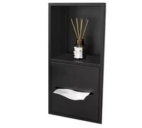 Stainless Steel Recessed Tissue BoxSpaceSaving Storage Solution for Bathroom & Kitchen Stylish Black Design 20x40x12.5cm (8x16x5in)