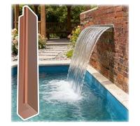 Stainless Steel Recessed Waterfall Spillway Kit - 1ft to 6ft Bronze h Uniform Flow for Deck Patio Pool Det - Easy Connector Included (3.3ft)