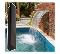 Stainless Steel Recessed Waterfall Spillway Kit, Uniform 1ft/2ft/3ft/4ft/5ft/6ft Flow with Connector for Deck, Patio, Pool Decoration, 170cm (5.6ft)