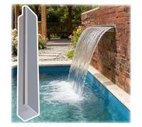 Stainless Steel Recessed Waterfall Spillway Kit, Uniform 1ft/2ft/3ft/4ft/5ft/6ft Flow with Connector for Deck, Patio, Pool Decoration, 170cm (5.6ft)