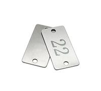 Stainless Steel Rectangle Numbered Tags Metal Number Tags with Two Holes (1-10)