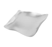 Stainless Steel Rectangle Wave Edge Serving Tray for Desserts Snacks | Polished Silver Surface, Impact and Stain Resistant, Dishwasher Safe, Grill Compatible, Suitable for Vegetables, Restaurant