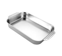 Stainless Steel Rectangular Roasting Pan Silver 41x24x5.3cm | Nonstick Surface, Easy Cleaning, High Temperature Resistance, Versatile Use for Roasting and Fish Cooking