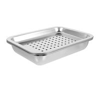 Stainless Steel Rectangular Tea Serving Tray with Hollow Design