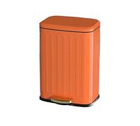 Stainless Steel Recycling Bin 6L/12L Large Capacity Pedal Trash Can for Kitchen & Living Room Double Layer Orange Waste Paper Basket