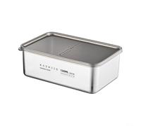 Stainless Steel Refrigerator Storage Container with Internal Volume Markings for Portion Control and Usage Tracking (1500ml)