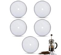 Stainless Steel Replacement Cafetiere Filter Mesh Screen 3.1inch 5Pcs French Press Replacement Filter Mesh Screen Reusable for 600ml Coffee Tea Maker