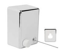 Stainless Steel Retractable Clothesline Wire Telescopic Wall Mounted Clothesline Retractable Extendable Clothesline Up to 4.2m / 20kg for Indoor and Outdoor(White)