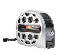 Stainless Steel Retractable Metric Ruler Tape with Hollow Water Sand Resistant Design, Double Side Printed Scale Metric, Anti Glare Easy to Read Blade(7.5m25)