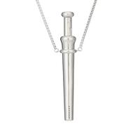 Stainless Steel Retractable Scoop Necklace, 2-in-1 Pendant for Essential Oils and Aromatherapy, Portable Anxiety Relief Breathing Tool for Stress, Minimalist Jewelry for Women Men (Silver)