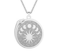 Stainless Steel Retro Tail Snake Pendant Necklace Bohemian Crescent Jewelry For Men And Women As A Gift