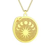 Stainless Steel Retro Tail Snake Pendant Necklace Bohemian Crescent Jewelry For Men And Women As A Gift