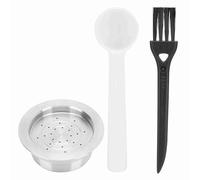Stainless Steel Reusable Coffee Capsule Kit with Spoon and Brush for A MODO MIO Jolie ESPRIA Coffee Machines