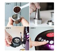 Stainless Steel Reusable Coffee Capsules Durable Refillable Coffee Pods for Cafissimo Classic ALDI Expressi Caffitaly Ruby Cafissmo Pure Ruby Dishwasher Safe BPA Silver
