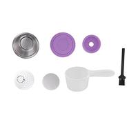 Stainless Steel Reusable Coffee Capsules Set Refillable Coffee Filter Cup with Powder Cover for Machine Home Office Use (Purple)