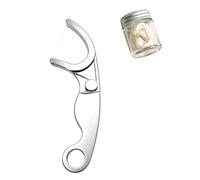 Stainless Steel Reusable Floss Pick with Keychain Loop, Life-time Metal Dental Floss Holder, Refillable, Portable Oral Care Tool (Silver-1 Set)
