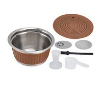 Stainless Steel Reusable Refillable Coffee Capsule Filter Cup with Tamper, Compatible with Machines, for Eco - Friendly Home & Office Brewing (Coffee)