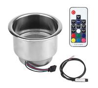 Stainless Steel RGB LED Light Drink Cup Holders With Remote Control Marine Boats Car Truck RGB Cup Holders Led Lights For Car Drink