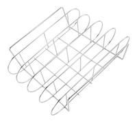Stainless Steel Rib Grilling Rack Vertical Cooking Support Winter Season | Rust Resistant Smooth Surface, Sturdy High Heat Design, Easier Saucing for Camp Cooks, Chickens and Vegetable Skewers
