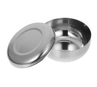 Stainless Steel Rice Bowl with Lid, Korean Style Small round Soup Bowl | Metal Finish, Spill-resistant Transport, Keeps Food Fresh, Suitable for Cereal, Side Dishes, Noodles and Leftovers
