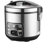 Stainless Steel Rice Cooker with Non-Stick Inner Pot, Cook & Warm Functions for Perfect Rice Every Time