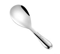 Stainless Steel Rice Paddle Spoon, Non- and Heat-Resistant Rice Scooper for Serving Rice, Soup and Vegetables, Ergonomic Handle and Dishwasher Safe(A)