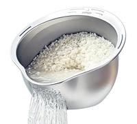Stainless Steel Rice Washer Strainer Bowl - 4-in-1 Bowl for Quinoa, Fruits, Vegetables, and Beans - Versatile Kitchen Tool