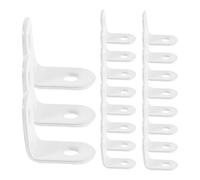 Stainless Steel Right Angle Bracket 24pcs White for Wood Shelves | 5mm Screw Holes, 90 Degree Support, Screws Included, for Table Legs and Cabinet Reinforcement
