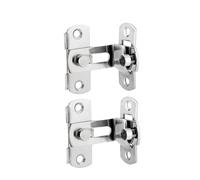 Stainless Steel Right Angle Locking Latch Sliding Barn Door Lock Doors Window Safety Security Home Anti-Theft Guard for Door(Silver-2pcs)