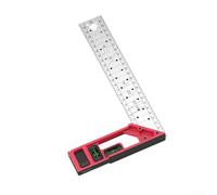 Stainless Steel Right Angle Marking Ruler with Aluminum Handle, Dual-Axis Level for Woodworking Layout, Precise 90 Degree Square Tool for Carpentry DIY, 250/300/400mm(250mm)