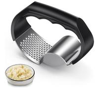 Stainless Steel Ring Garlic Press Rocker - Easy Garlic Crusher for Quick Prep, Ergonomic Garlic Press for Home Cooking
