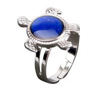 stainless steel rings for women Charm Turtle Temperature Sensing Color Changing Pendant Rings For Women Assorted Styles Unisex Best Gifts Stainless Steel Chain Jewelry Fun Jewels (One Size)