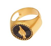 Stainless Steel Rings with Enameled Finish and Oil Drip Technology Religious Portrait Finger Accessories Enameled Glaze
