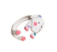 Stainless Steel Rings Women Cartoon Childish Ring Design Sense Heart Small Flower Elephant Ring Couple Girlfriends Gift Silver Mens (B, One Size)