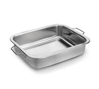 Stainless Steel Roasting Pan with Raised Bottom - 25cm Durable Roaster & Baking Tray, Oven Safe, Reinforced Rim, Even Heat Distribution, Perfect for Meats & Vegetables, Dishwasher Safe