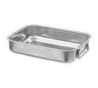 Stainless Steel Roasting Tin - Large Heavy-Duty Oven Tray for Roasting Meat, Chicken, Vegetables, Fish, and Baking - Durable, Easy to Clean, Perfect for Home and Professional Kitchens (26x20 cm)